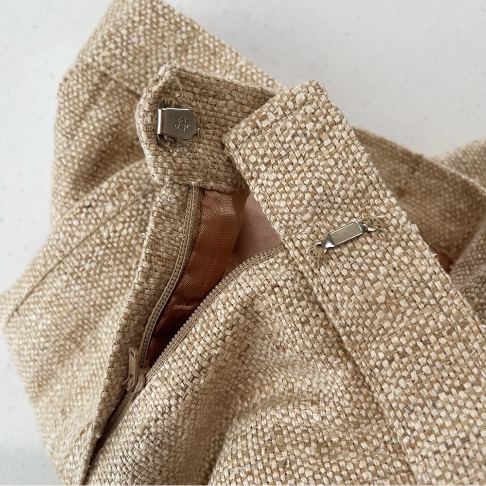 Bando Tailor Tweed Suit Set Jacket Skirt Tailored Brown-Beige Women’s Size XS - Picture 10 of 11